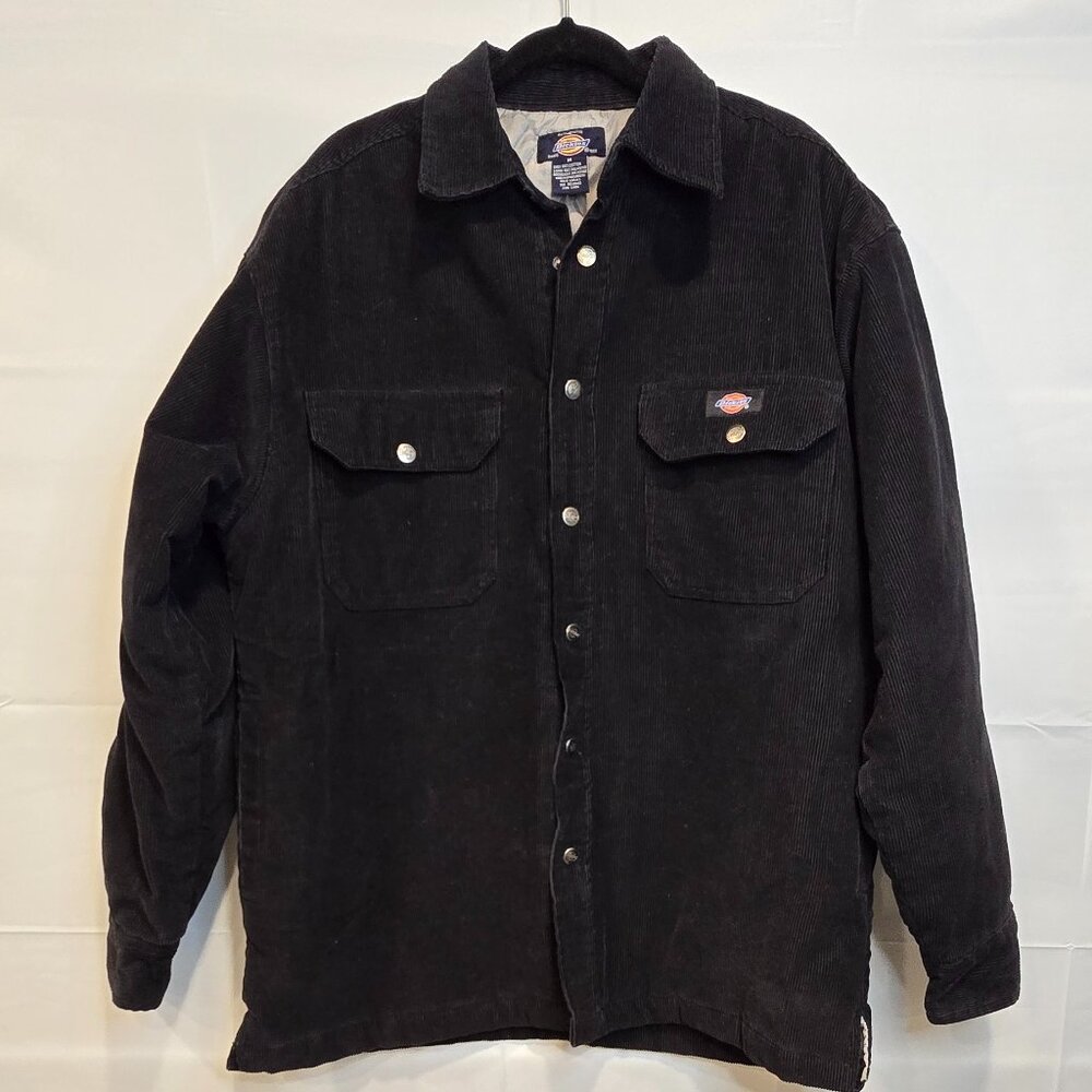 Dickies Insulated Corduroy Snap Jacket Black Men's Size Medium